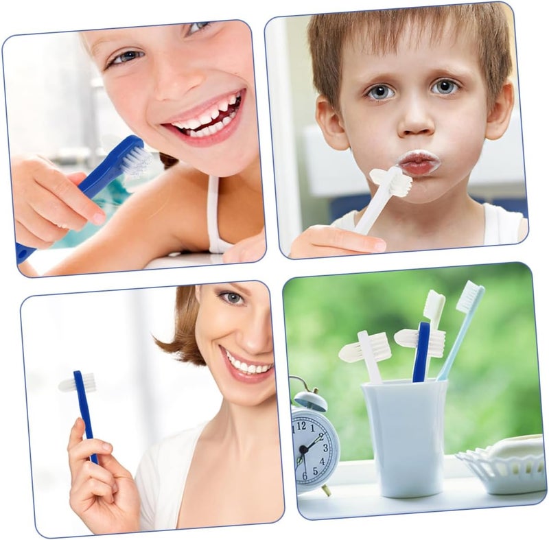 ORFOFE 8pcs Denture Toothbrush Extra Soft for Adults Dental Brush for False Teeth Brush Dual Heads Portable Accessory Kit - Image 3