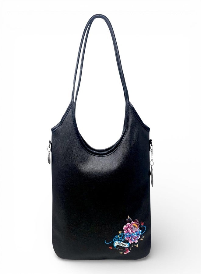 Ed Hardy Ed Hard Women's Faux Leather Tote Bag (Black/Print, One) - Image 2