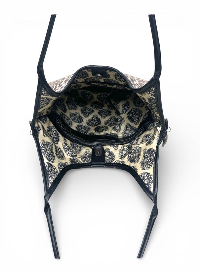 Ed Hardy Ed Hard Women's Faux Leather Tote Bag (Black/Print, One) - Image 3