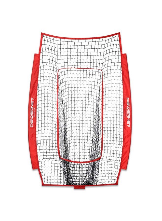 PowerNet Infielder Training Net for Baseball Softball Drills (NET ONLY) Replacement | Team Color | Heavy Duty Knotless | Durable PU Coated Polyester | Double Stitched Seams for Extra Strength (RED) - Image 1