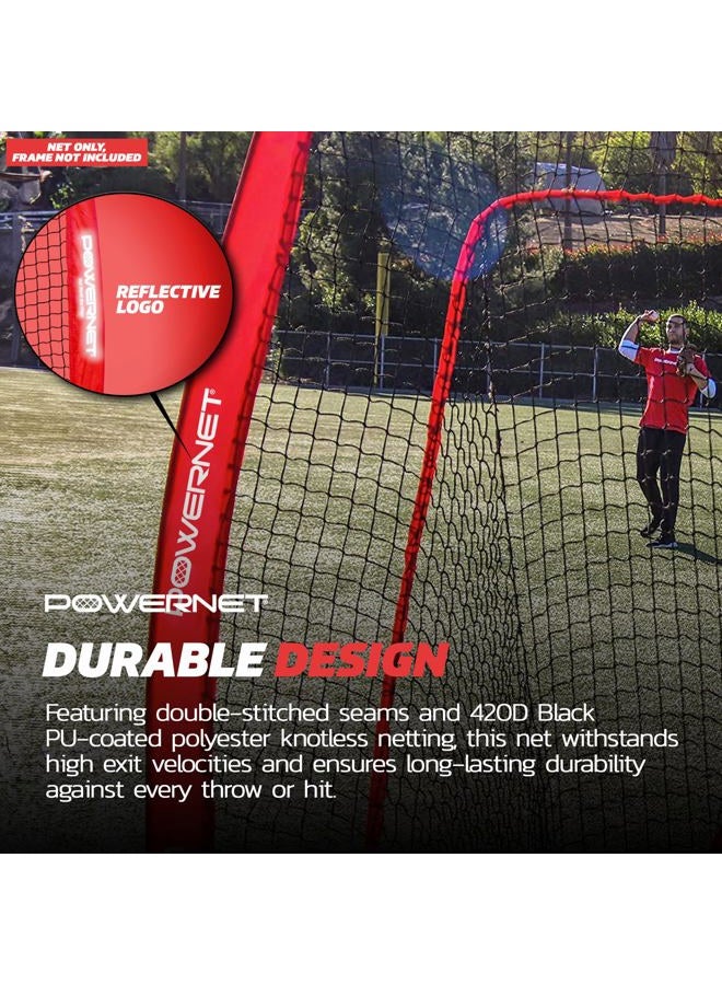 PowerNet Infielder Training Net for Baseball Softball Drills (NET ONLY) Replacement | Team Color | Heavy Duty Knotless | Durable PU Coated Polyester | Double Stitched Seams for Extra Strength (RED) - Image 5