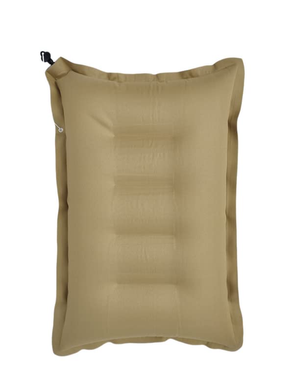 Zepdos Cotton Air Pillow for Travel, Sleeping Headrest Pillow, Compact & Lightweight Cushion for Hiking, Comfortable for Car, Flight, Bus, Camping & Outdoor Use (Beige) (Pack of 1) - Image 1