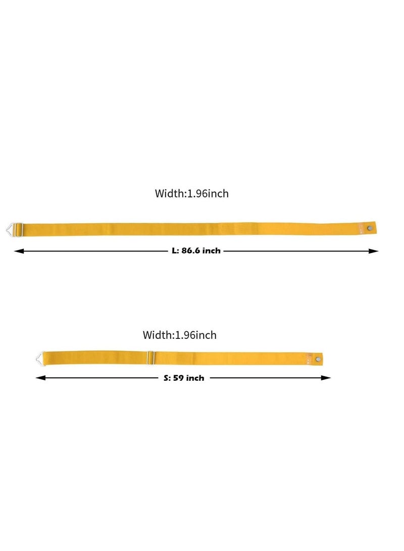 Barakah Luggage Straps, Suitcase Bungee Belts, Adjustable Suitcase Belts Travel Accessories, Packing Straps Travel Belts Accessories for Business Traveling Packing, L and S size, 2Pack Yellow - Image 5