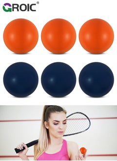 GROIC 6 Pcs Racquetball Squash Balls, 5.5 CM / 2.17” PU Squash Training Balls, Slow Elastic Squash Racket Balls for Beginner Racquetball Game Practice Training Competition Design  - Image 1