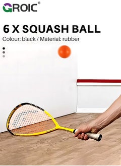 GROIC 6 Pcs Racquetball Squash Balls, 5.5 CM / 2.17” PU Squash Training Balls, Slow Elastic Squash Racket Balls for Beginner Racquetball Game Practice Training Competition Design  - Image 3