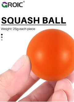 GROIC 6 Pcs Racquetball Squash Balls, 5.5 CM / 2.17” PU Squash Training Balls, Slow Elastic Squash Racket Balls for Beginner Racquetball Game Practice Training Competition Design  - Image 4