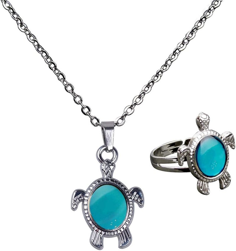 klarako Stainless Steel Cute Turtle Pendant Color Changing Mood - Image 3