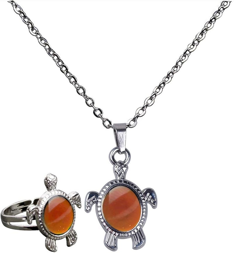 klarako Stainless Steel Cute Turtle Pendant Color Changing Mood - Image 4