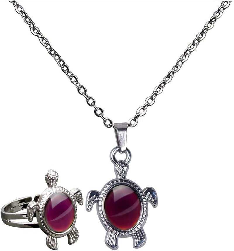 klarako Stainless Steel Cute Turtle Pendant Color Changing Mood - Image 2