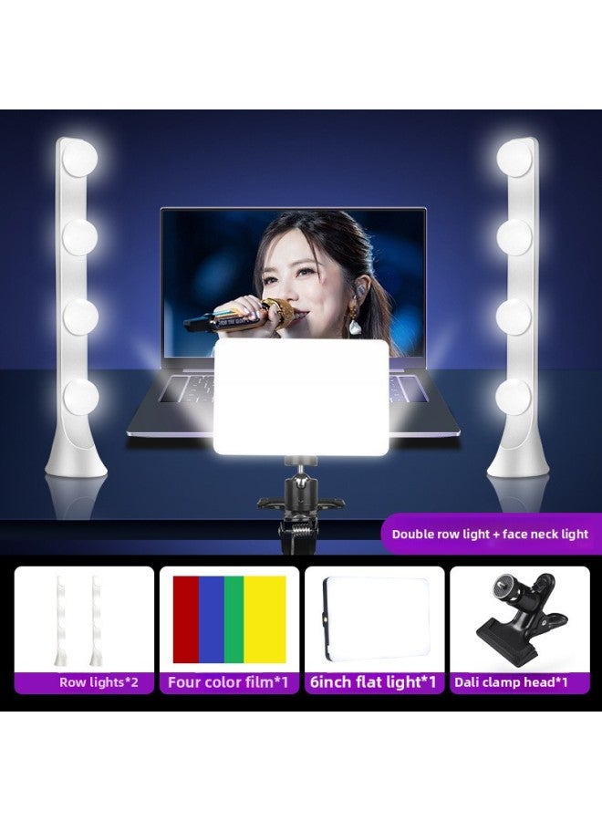 general Live Broadcast Chin Fill Light Tofu Surface Light Desktop Eye Protection Live Broadcast Room Anchor Special Neck Pattern Neck Beauty Face-Specifications:【Three Light Suit】 6-inch Beauty Chin Light-F  - Image 1
