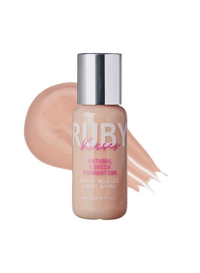 Ruby Kisses كريم أساس سائل بتغطية متوسطة، خفيف الوزن، لمسة نهائية طبيعية، مكياج للوجه لجميع أنواع البشرة، مكياج كوري (بيج كريمي) - Image 1