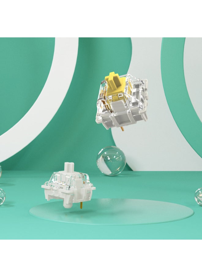 GATERONG Jiadarong Pro2.0 Shaft Body Yellow Silver White Shaft Mechanical Keyboard Switch Condenser Upper Cover Self-lubricating Shaft-Color:G Pro 2.0 White Shaft Single Segment