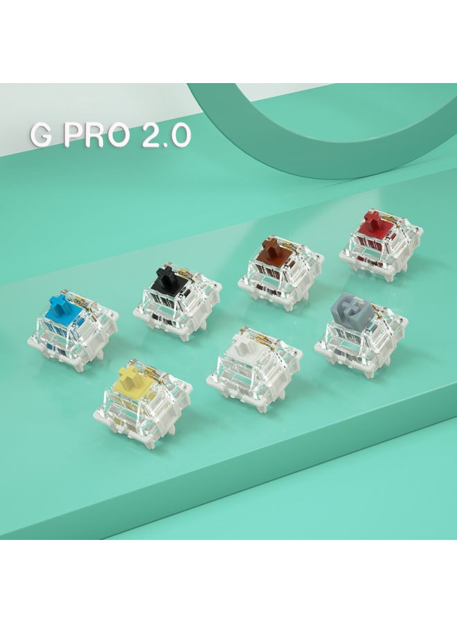 GATERONG Jiadarong Pro2.0 Shaft Body Yellow Silver White Shaft Mechanical Keyboard Switch Condenser Upper Cover Self-lubricating Shaft-Color:G Pro 2.0 White Shaft Single Segment