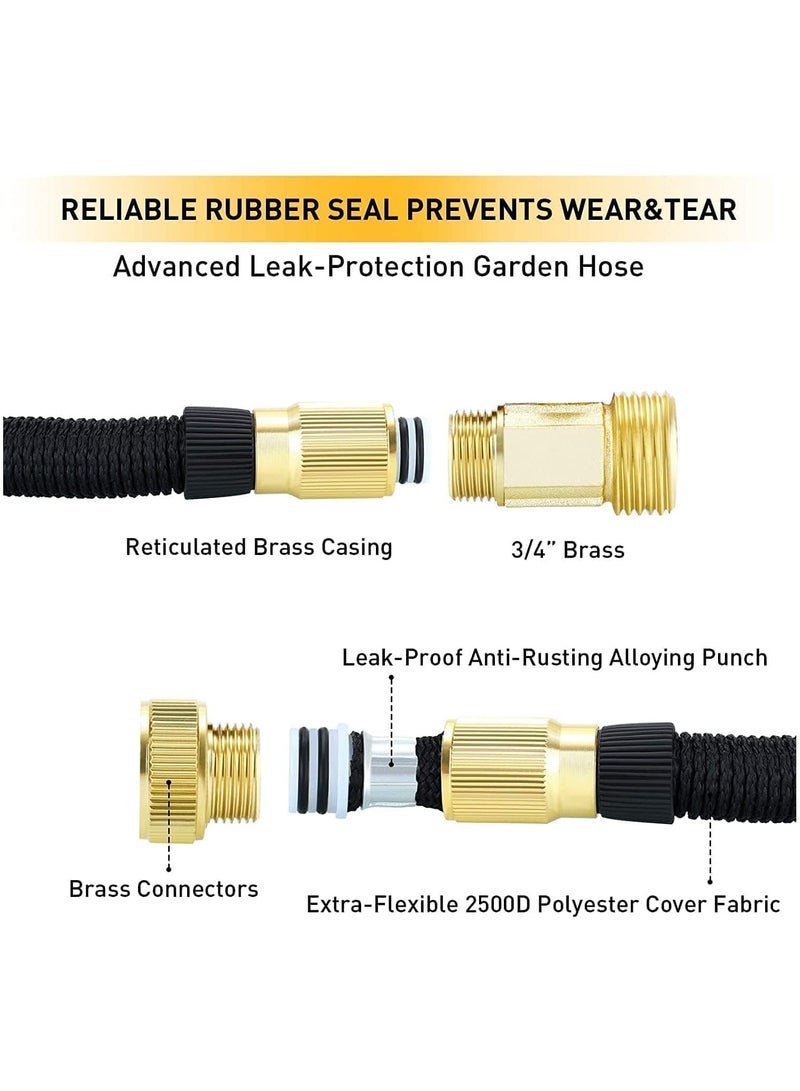Generic 50FT Expandable Garden Hose, Three Times Shrink with 8 Nozzle Patterns, Extra Strength Fabric Double Latex Core Hose, for Garden House Cleaning Pet Bathing Car Washing  - Image 5