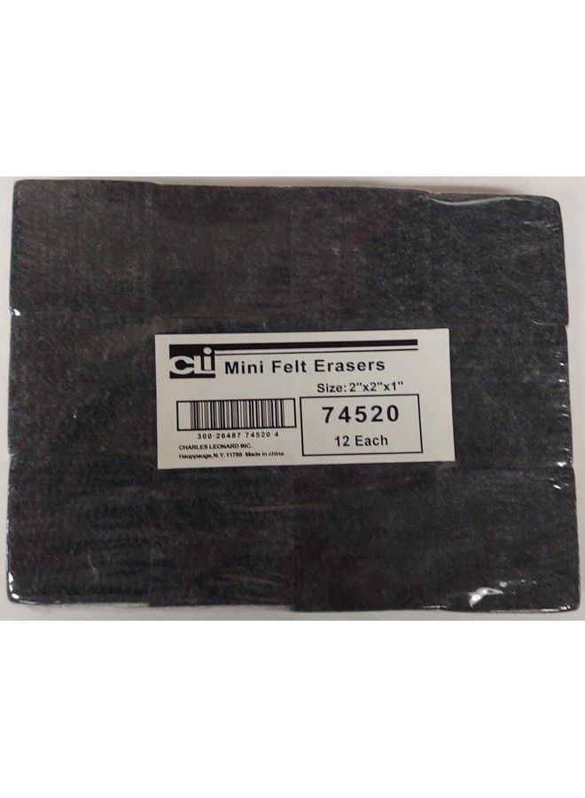 Charles Leonard Multipurpose Felt Erasers Class Pack 2 X 2 Inches Each Charcoal 12Pack (74520) - Image 4