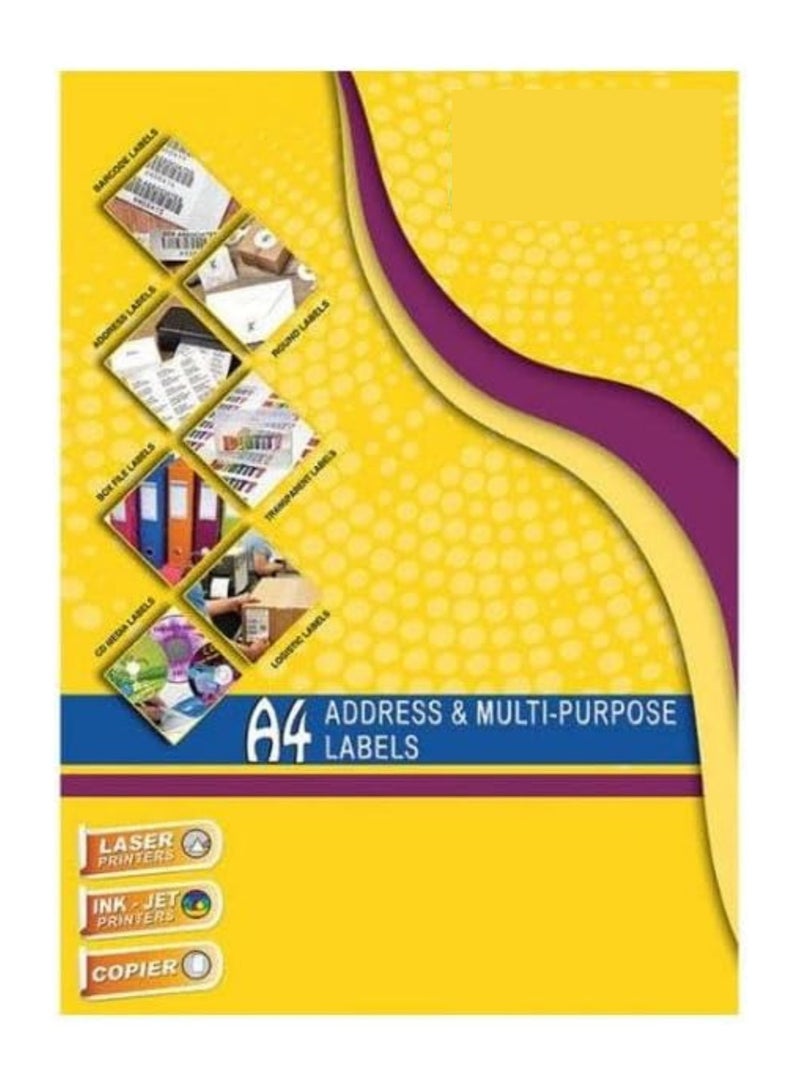 Terabyte A4 ADDRESS AND MULTI-PURPOSE LABELS WHITE,1 LABELS/SHEET 210MMX297MM - Image 1