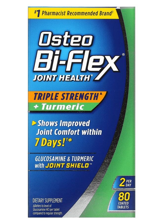 Osteo Bi-Flex Joint Health Triple Strength + Turmeric 80 Coated Tablets 
