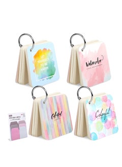 Revision Cards, 240 Record Cards with Binder Rings, Blank Study Hole-Punched Index Thick Flashcards for School Learn Memory Recipe 7x7cm, Office Learning to Do List Note