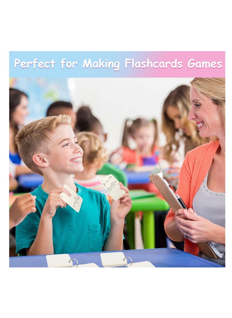 Y&D - Revision Cards, 240 Record Cards with Binder Rings, Blank Study Hole-Punched Index Thick Flashcards for School Learn Memory Recipe 7x7cm, Office Learning to Do List Note - Image 1