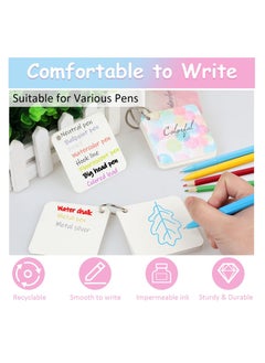 Y&D Revision Cards, 240 Record Cards with Binder Rings, Blank Study Hole-Punched Index Thick Flashcards for School Learn Memory Recipe 7x7cm, Office Learning to Do List Note  - Image 2