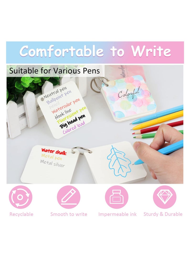 Y&D - Revision Cards, 240 Record Cards with Binder Rings, Blank Study Hole-Punched Index Thick Flashcards for School Learn Memory Recipe 7x7cm, Office Learning to Do List Note - Image 1