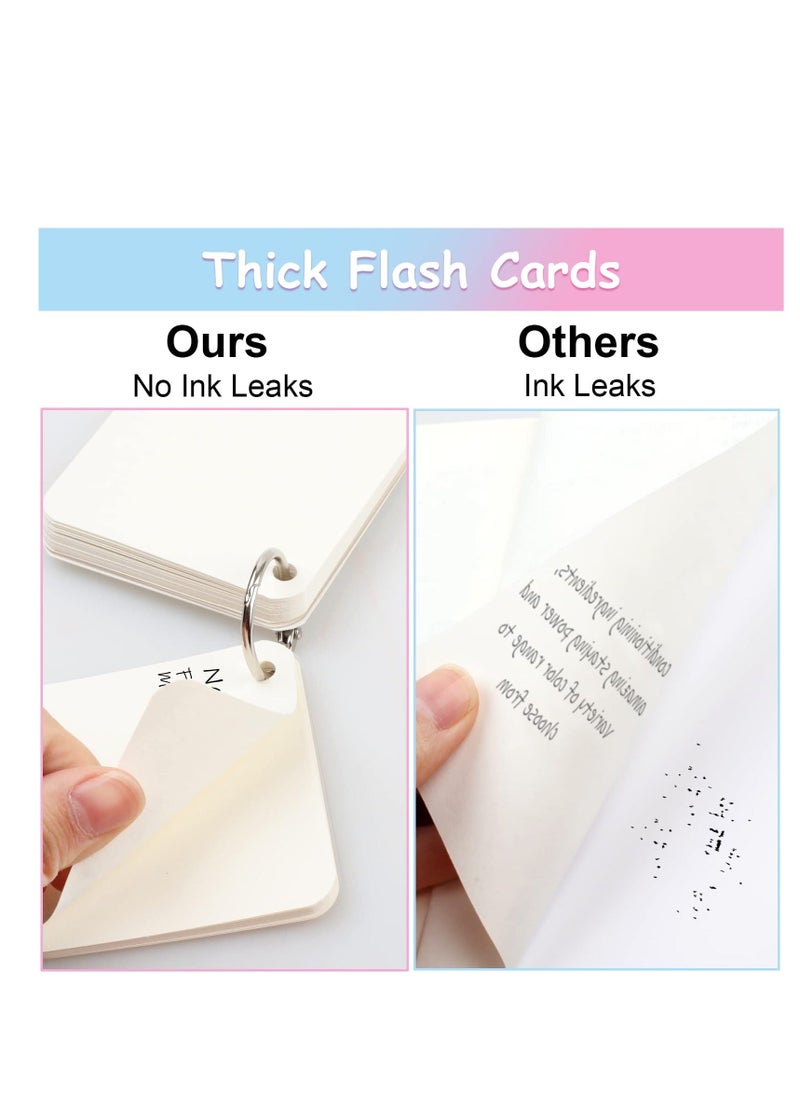 Y&D - Revision Cards, 240 Record Cards with Binder Rings, Blank Study Hole-Punched Index Thick Flashcards for School Learn Memory Recipe 7x7cm, Office Learning to Do List Note - Image 1