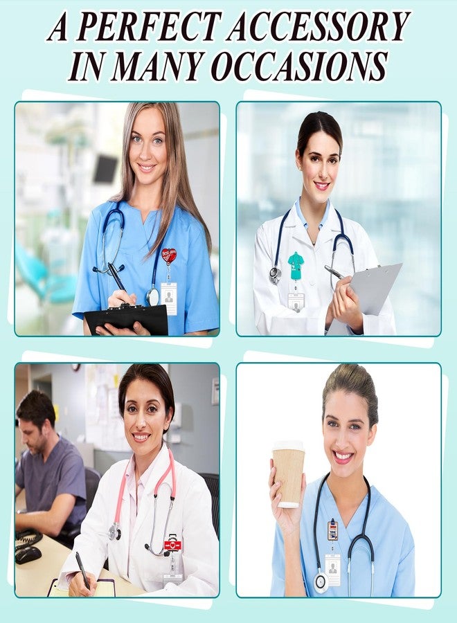 هينويسو 60 قطعة بكرة شارات للممرضات، سلسلة مفاتيح للممرضات، حاملات شارات قابلة للسحب، بكرة هوية على شكل قلب ودماغ، هدية للأطباء والممرضات، هدايا بالجملة لأسبوع ممرضات الطوارئ، هدية تقدير للتمريض (لطيفة) - Image 5