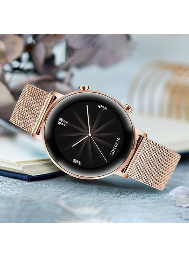 Huawei Watch Band GT 2/3, Metal Watch with Double Safety Clasp, Mesh Woven Stainless Steel Bracelet Replacement Strap for Huawei Watch GT2/GT3, 22MM (Rose Gold) ﻿ - Image 2