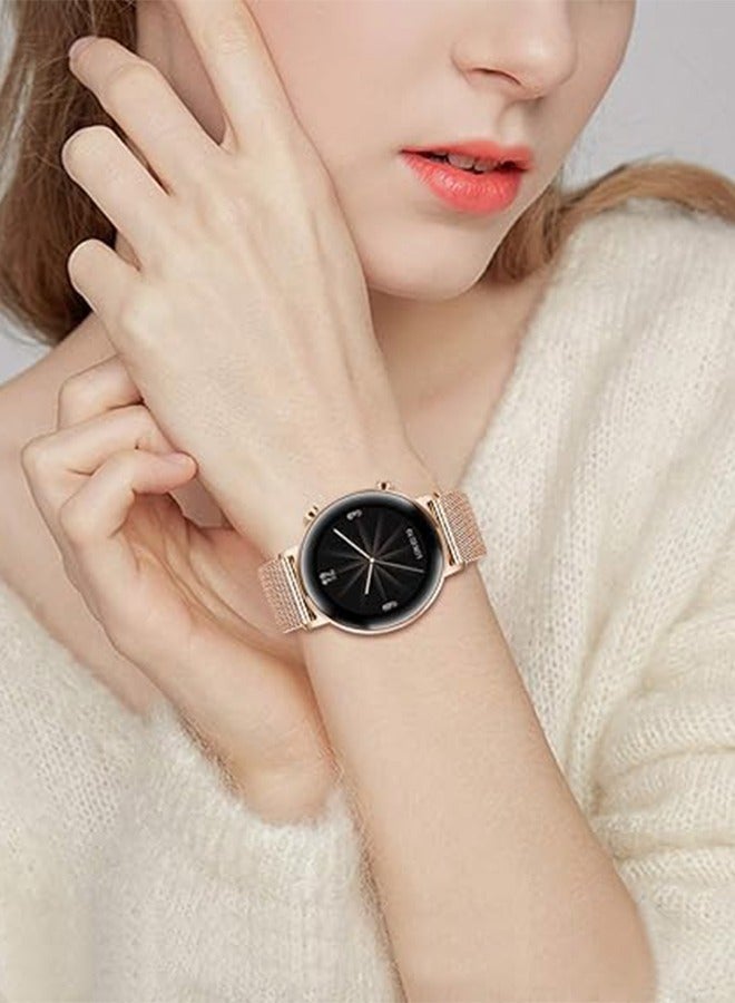 Huawei Watch Band GT 2/3, Metal Watch with Double Safety Clasp, Mesh Woven Stainless Steel Bracelet Replacement Strap for Huawei Watch GT2/GT3, 22MM (Rose Gold) ﻿ - Image 5