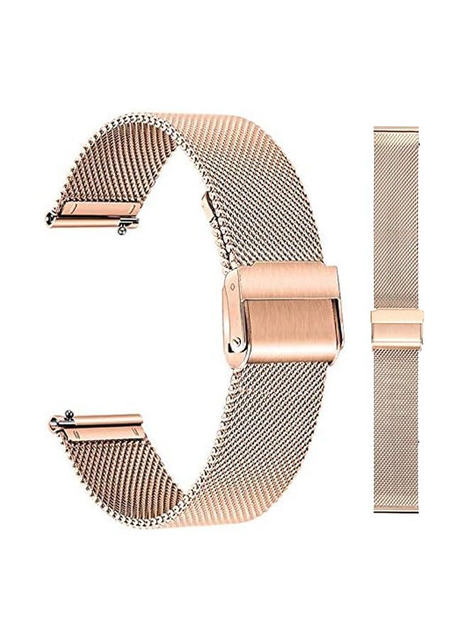 Huawei Watch Band GT 2/3, Metal Watch with Double Safety Clasp, Mesh Woven Stainless Steel Bracelet Replacement Strap for Huawei Watch GT2/GT3, 22MM (Rose Gold) ﻿ - Image 1
