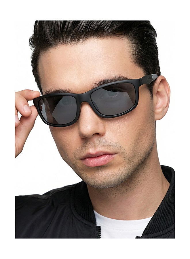 VINCENT CHASE Unisex VINCENT CHASE By Lenskart | Mirage Full Rim Sport Polarized & UV Protected Sunglasses VC S14116 - Lens Size: 58mm - Black - Image 3