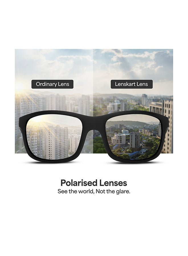 VINCENT CHASE Unisex VINCENT CHASE By Lenskart | Mirage Full Rim Sport Polarized & UV Protected Sunglasses VC S14116 - Lens Size: 58mm - Black - Image 5