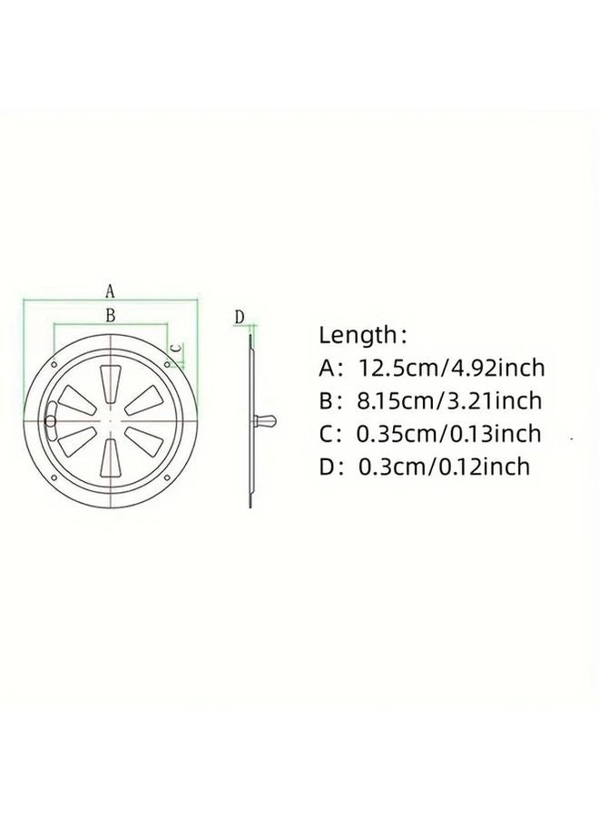 شبكة تهوية من الفولاذ المقاوم للصدأ مقاس 5 بوصات مع مقبض جانبي وانعكاس مرآة سهل التركيب - Image 5