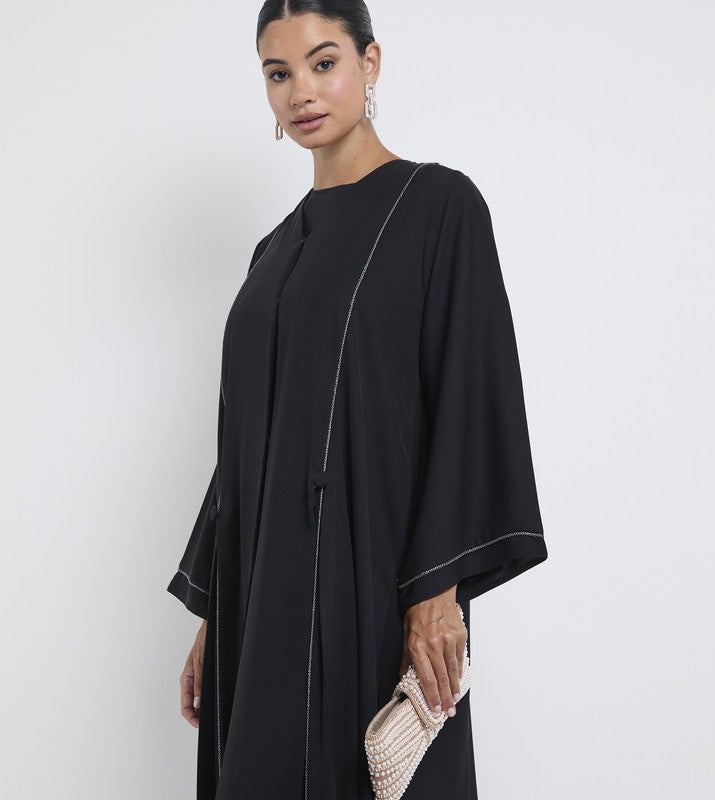 ROZA Stylish Lace Work Abaya - Image 2