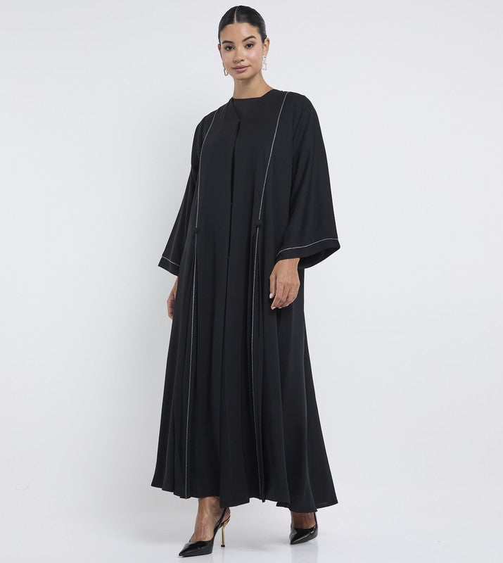 ROZA Stylish Lace Work Abaya - Image 3