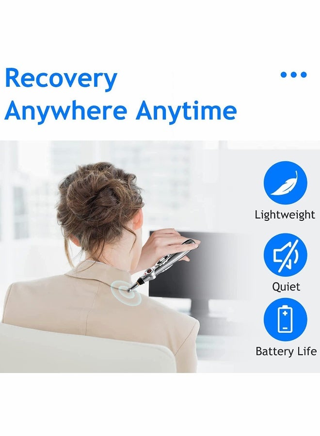 قلم الوخز بالإبر، قلم تدليك كهربائي 5 في 1 لتخفيف الألم / قلم طاقة قوي للمرور، الطب الصيني الوخز بالإبر من أجل حياة صحية - Image 3