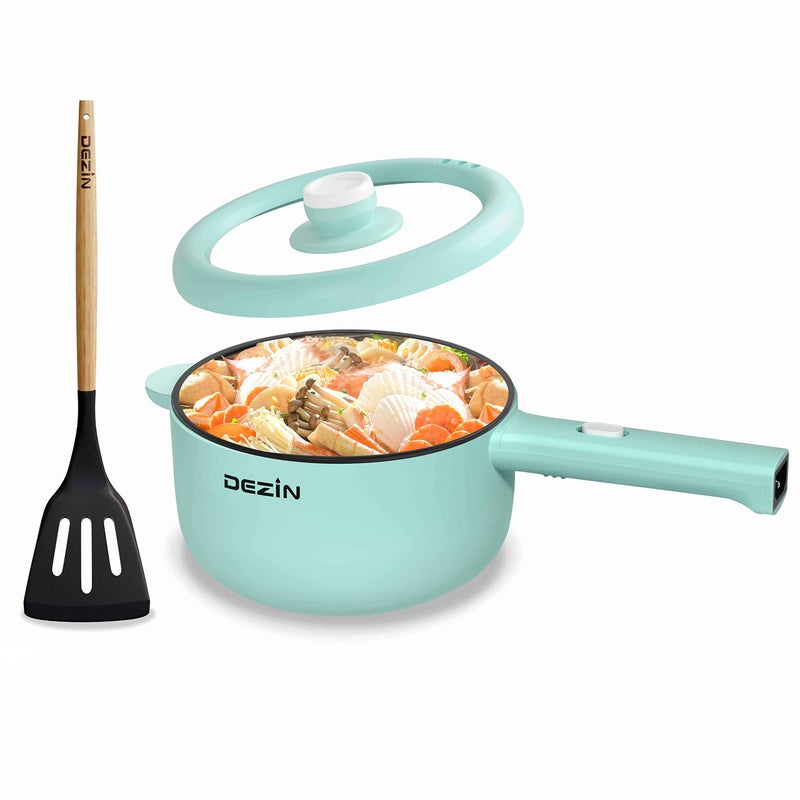 Dezin Electric Cooker, 2L Non-Stick SautÃ© Pan, Rapid Noodles Mini Pot for Steak, Egg, Fried Rice, Ramen, Oatmeal, Soup with Power Adjustment, College Dorm Room Essential - Image 1