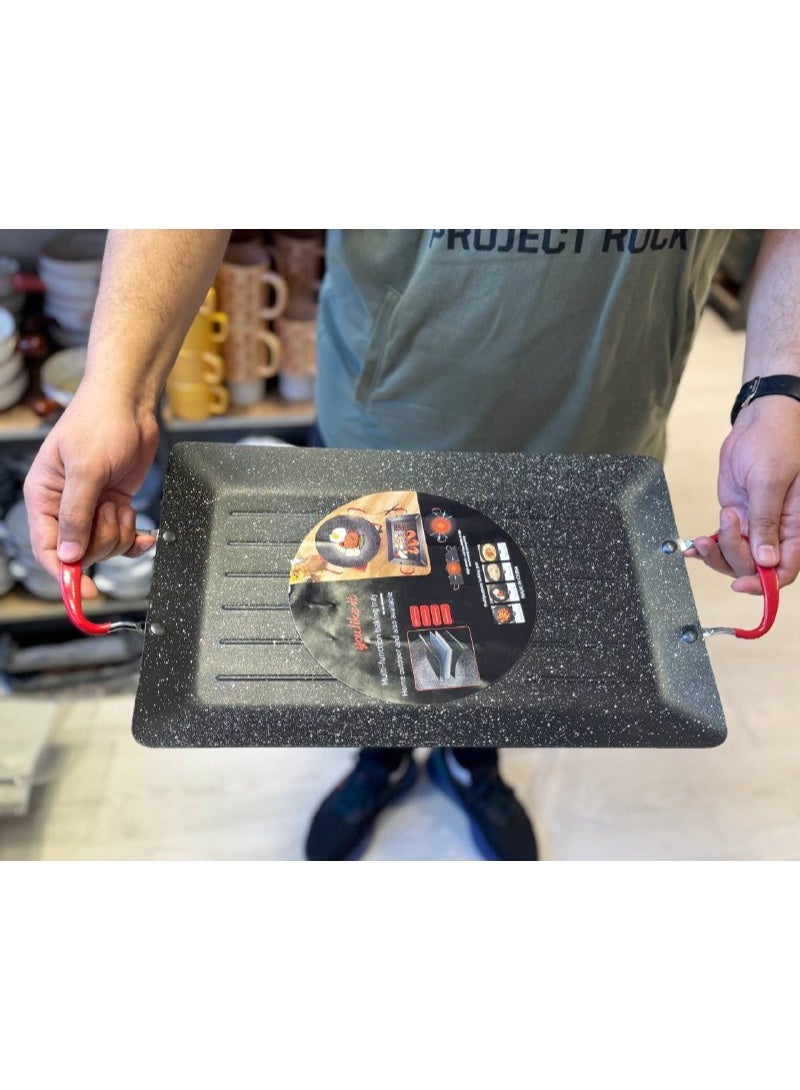 Flat grill with 2 handles, size 42*27 cm - Image 3