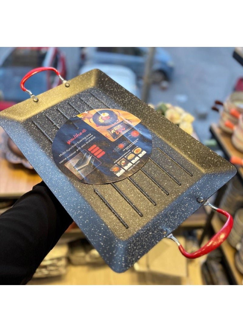 Flat grill with 2 handles, size 42*27 cm - Image 4