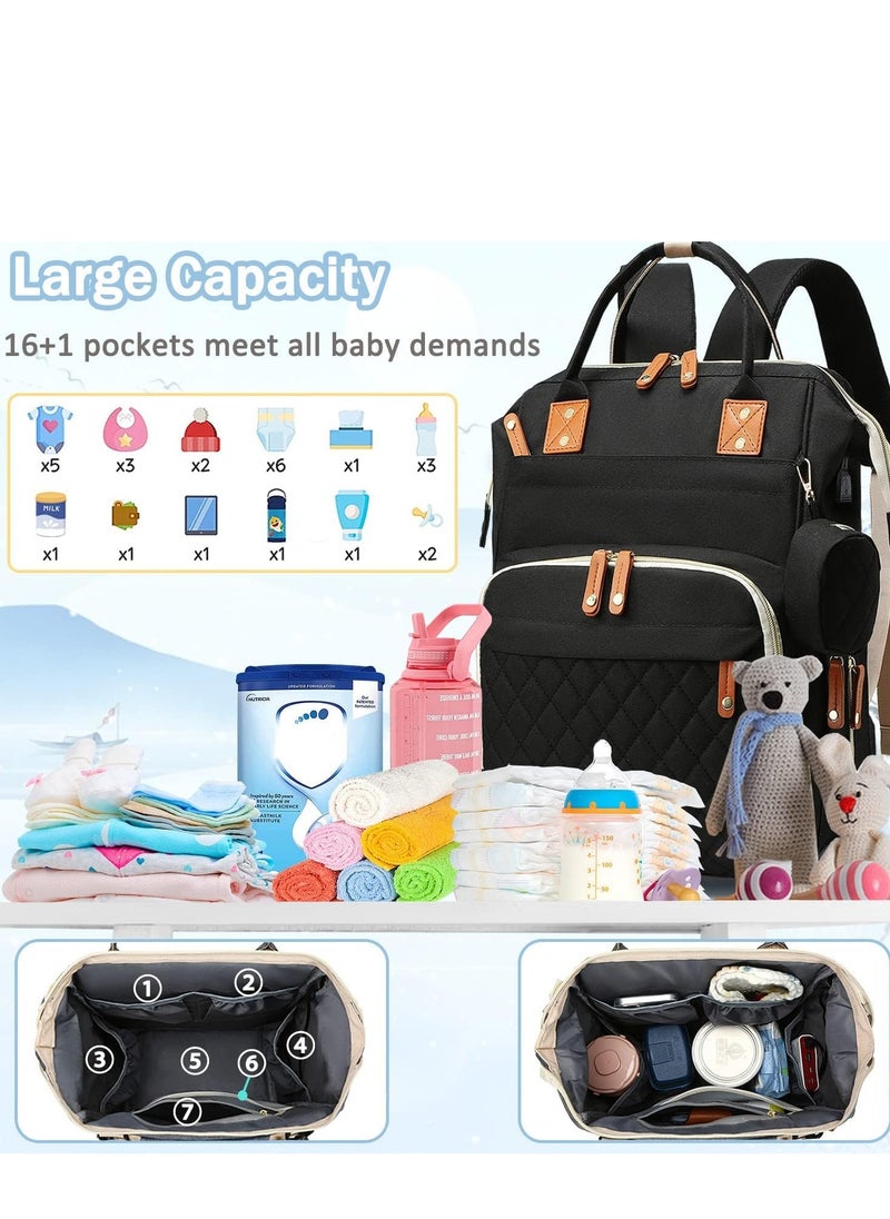 TRASSLE Diaper Bag Backpack with Changing Station Large Capacity Multifunction Baby Bags for Boy Girl Travel For Moms Dads Baby Registry Search Essentials Shower Gifts  - Image 4