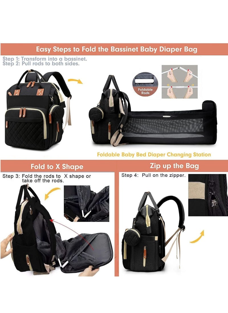 TRASSLE Diaper Bag Backpack with Changing Station Large Capacity Multifunction Baby Bags for Boy Girl Travel For Moms Dads Baby Registry Search Essentials Shower Gifts  - Image 5