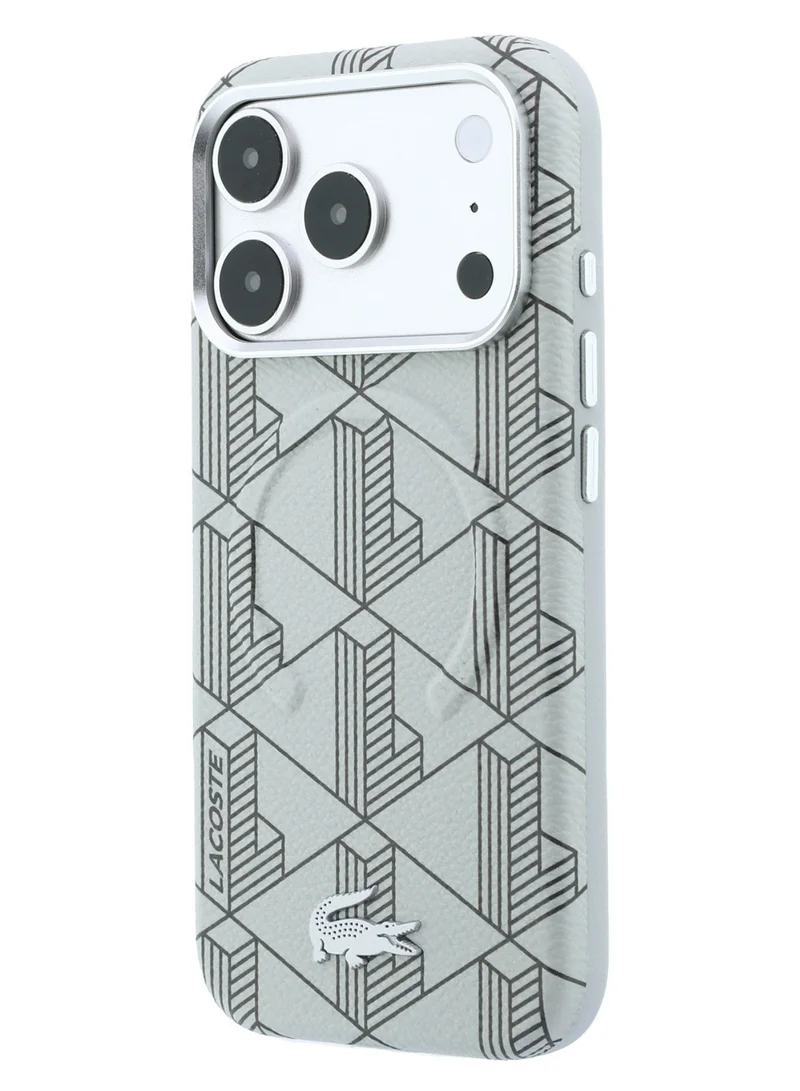 Lacoste iPhone 18 Pro Max MagSafe Case PU Leather Blend Embossed Hard Case