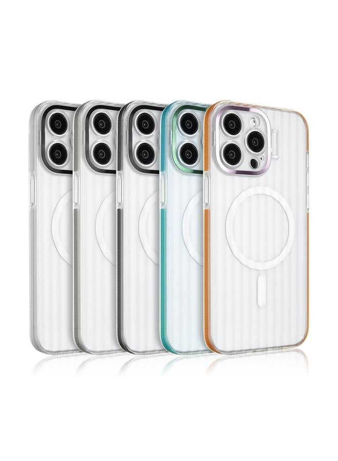 زبون جراب لهاتف iPhone 12 Pro Max مع حامل عدسات بحافة ملونة وغطاء مغناطيسي MagSafe للهاتف - Image 2