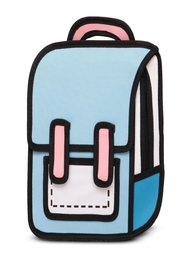 Areo 30 Litres School Backpack Cute 3D / 2D Cartoon Bookbag School Bag Daypack Aesthetic 2D Drawing Canvas Bag (Blue) - Image 1
