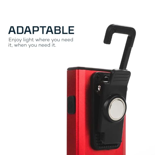 NEBO Slim Pocket Flashlight | 500 Lumens, Rechargeable Mini EDC Work Light, Magnetic Base & Dimmable Brightness, Durable & Water Resistant, Includes Charging Cable — Red - Image 3