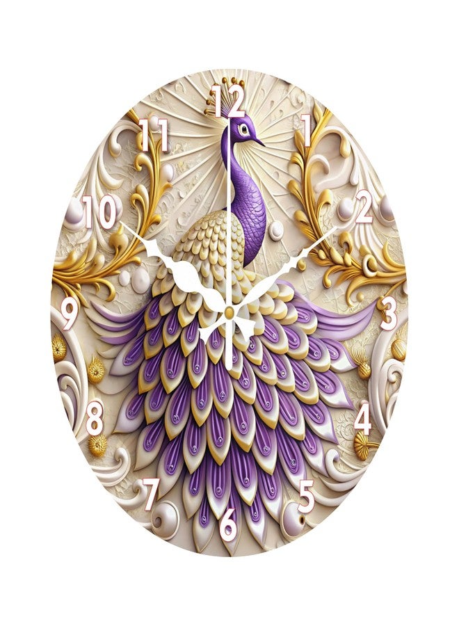 Ingo creation Peacock Wall Clock- Decorative, Luxury, Silent Movement, Non-Ticking, Perfect for Living Room, Hotel, Home Decor, 1-Pcs,Rose Gold, 12 Inch - Image 1