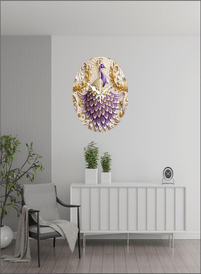 Ingo creation Peacock Wall Clock- Decorative, Luxury, Silent Movement, Non-Ticking, Perfect for Living Room, Hotel, Home Decor, 1-Pcs,Rose Gold, 12 Inch - Image 5
