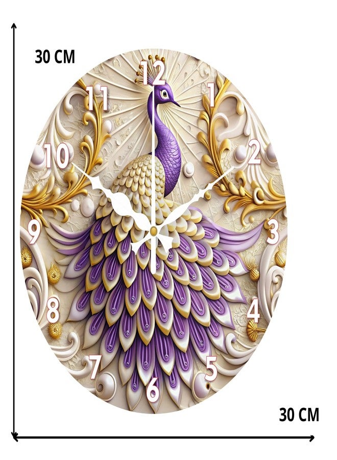 Ingo creation Peacock Wall Clock- Decorative, Luxury, Silent Movement, Non-Ticking, Perfect for Living Room, Hotel, Home Decor, 1-Pcs,Rose Gold, 12 Inch - Image 2