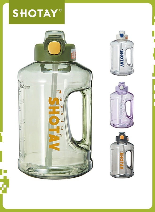 شوتاي زجاجة مياه رياضية سعة 1.5 لتر من شوتاي، نصف جالون تحفيزية مع ماصة قابلة للازالة بعلامات زمنية قابلة للازالة، خالية من البيسفينول ايه ومضادة للتسرب، ابريق ماء كبير للياقة البدنية وصالة الالعاب الرياضية - Image 1