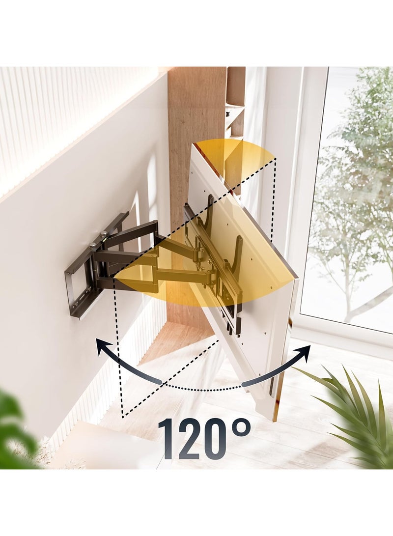 حامل تلفزيون جداري متحرك وقابل للإمالة لشاشات 40-75 بوصة – حامل عالمي قوي التحمل (حتى 95 كجم، VESA 600x400 مم) - Image 2